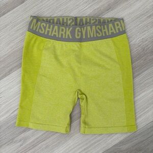 Gymshark Neon Yellow Shorts with Gray Waistband